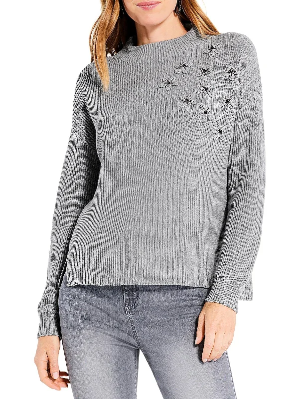 Womens Knit Ribbed Pullover Sweater