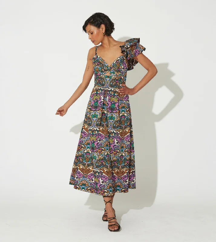 Solana Midi Dress | Mosaic Ikat