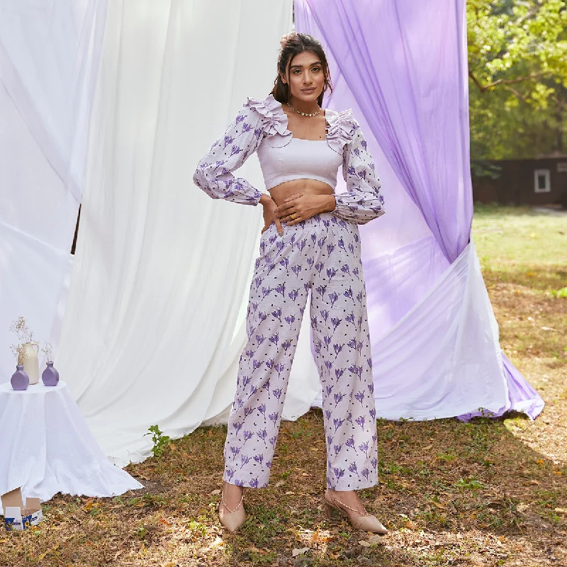 Sheath Women Dress with a Tailored Fit for a Professional Look Sheath Women Dress with a Tailored Fit for a Professional Look Cotton Trousers for Women | Block Printed | Purple