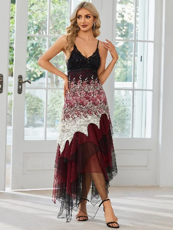 Sheath Women Dress with a Tailored Fit for a Professional Look Sheath Women Dress with a Tailored Fit for a Professional Look Women's V Neck Multi Color Asymmetrical Hems Prom Dress