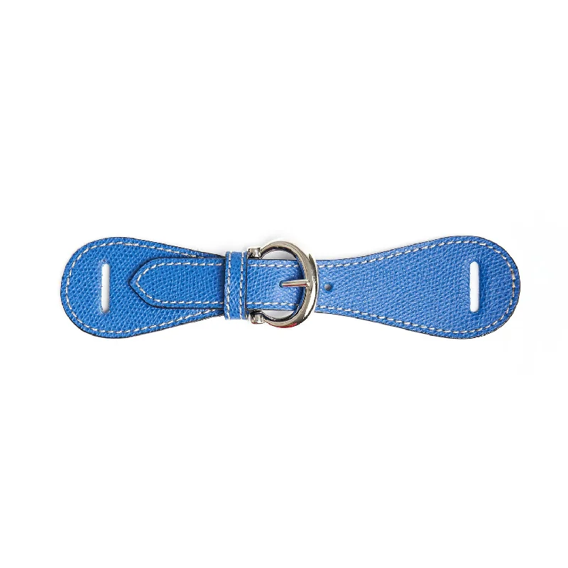 Silk scarf with a rolled hem for a refined finishBLUETTE LEATHER SCARF-BUCKLE