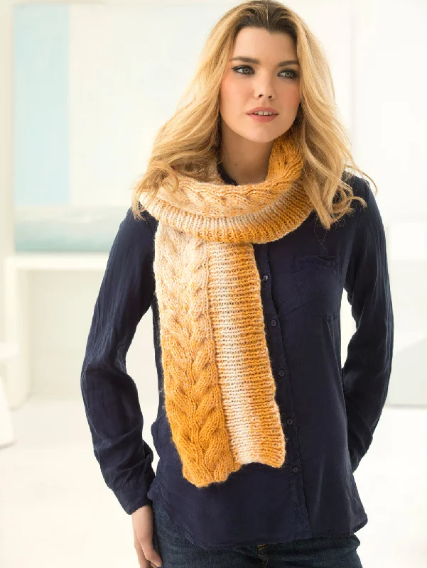 Silk scarf with a rolled hem for a refined finishChelsea Cable Scarf (Knit)