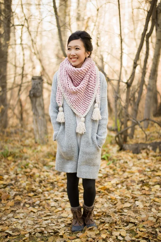 Scarf with a reversible design, two different colors or patternsCrochet Kit - Crosswinds Triangle Scarf Scarf with a reversible design, two different colors or patternsCrochet Kit - Crosswinds Triangle Scarf