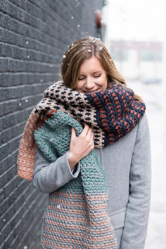 Knit scarf in chunky yarn for a cozy winter accessoryCrochet Kit - Make A Statement Scarf Knit scarf in chunky yarn for a cozy winter accessoryCrochet Kit - Make A Statement Scarf