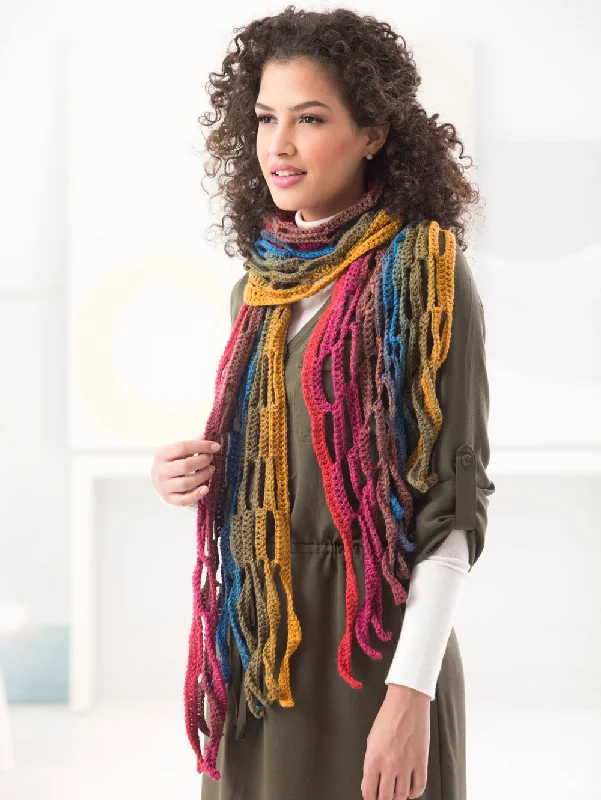 Scarf with a metallic thread for a touch of glamourMesh Scarf (Crochet) - Version 1
