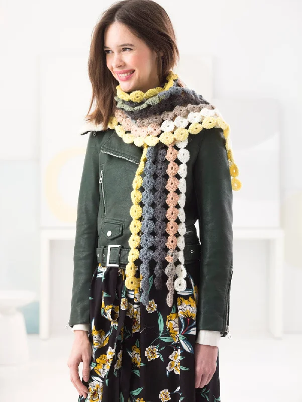 Polyester scarf with a moisture - wicking property for sportsMotif Scarf (Crochet)
