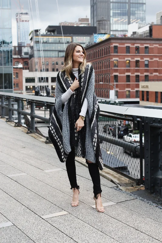 Hand - knitted scarf with unique stitch work as a handmade giftKnit Kit - Alphabet City Cape Scarf Hand - knitted scarf with unique stitch work as a handmade giftKnit Kit - Alphabet City Cape Scarf