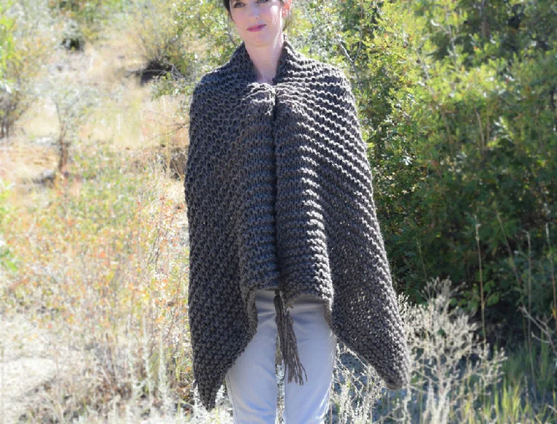 Hand - knitted scarf with unique stitch work as a handmade giftKnit Kit - The Big Beginner Shawl Scarf Hand - knitted scarf with unique stitch work as a handmade giftKnit Kit - The Big Beginner Shawl Scarf
