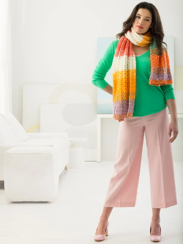 Knit scarf in chunky yarn for a cozy winter accessorySpring Scarf (Crochet)