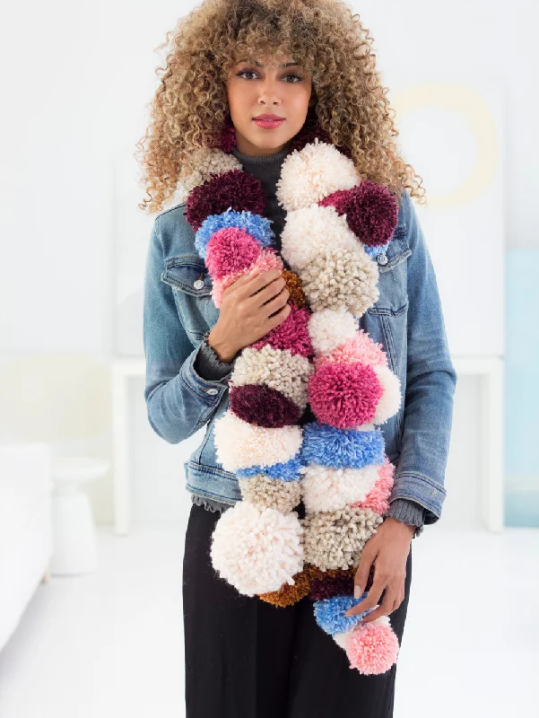 Silk scarf with a rolled hem for a refined finishString Of Pom-Poms Scarf (Crafts)