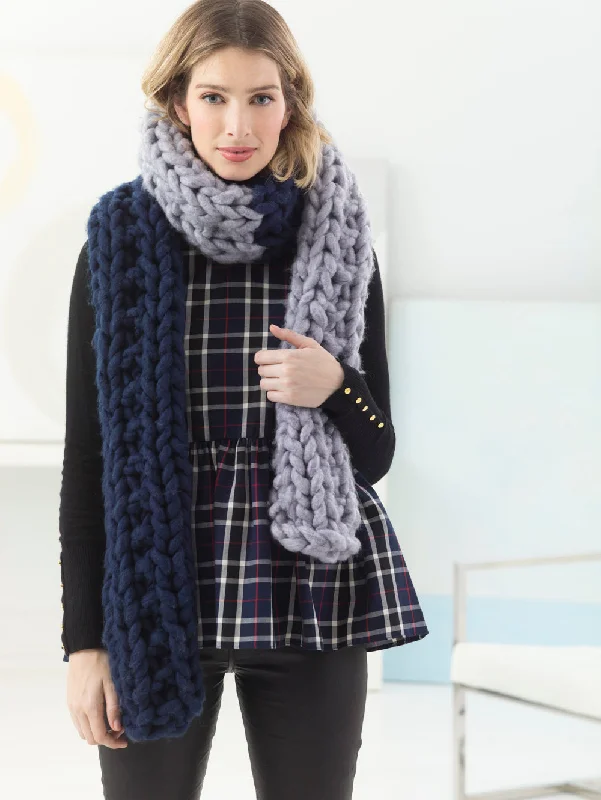 Square silk scarf that can be styled in multiple waysTwo Color Scarf (Knit)