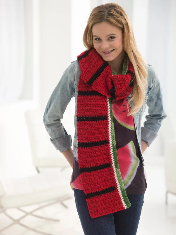 Long, extra - wide scarf for a dramatic and fashionable drapeWatermelon Scarf (Crochet) - Version 2 Long, extra - wide scarf for a dramatic and fashionable drapeWatermelon Scarf (Crochet) - Version 2