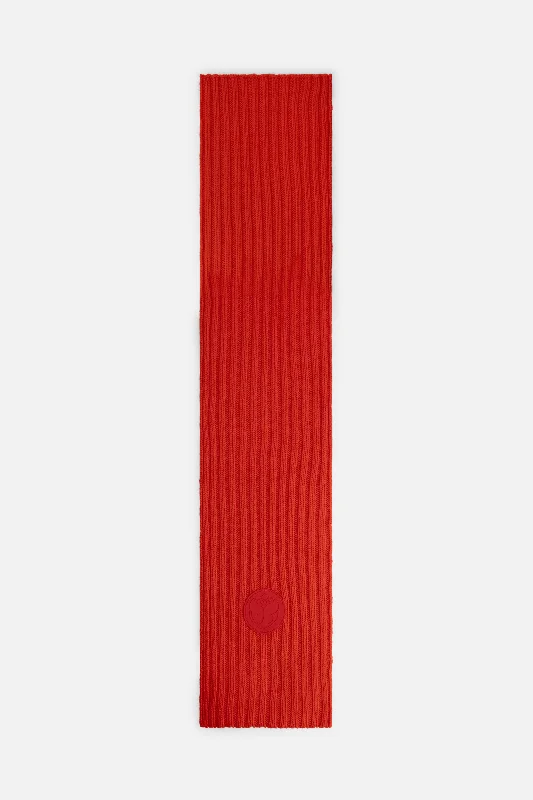 Wool scarf in classic herringbone weave for men's winter warmthICON RIB SCARF