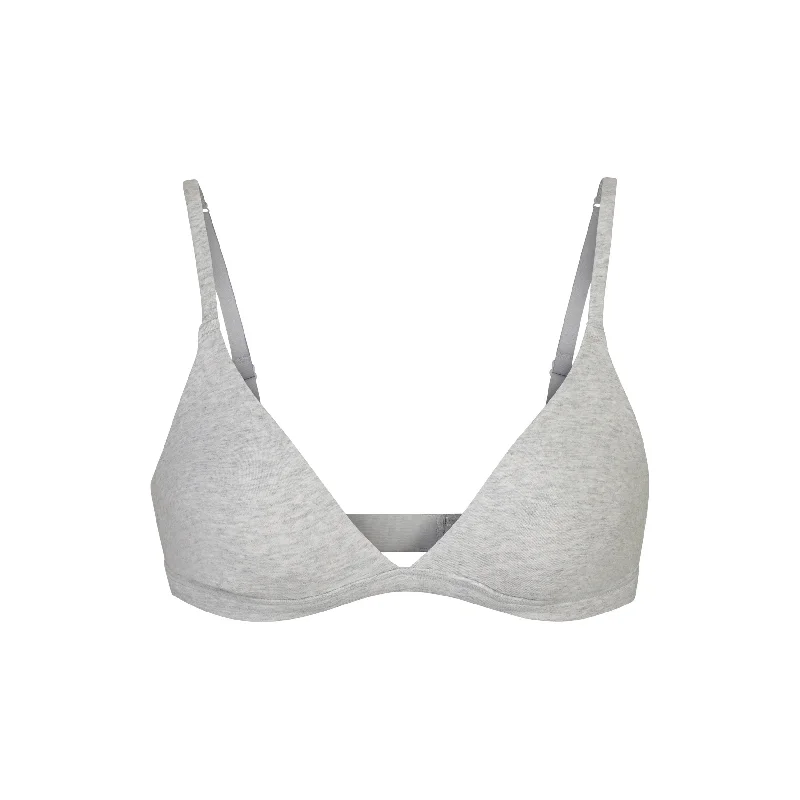 full cup nursing bras for better milk flow Bra with a quarter - cup design for a very revealing style​ COTTON JERSEY TRIANGLE BRALETTE | LIGHT HEATHER GREY