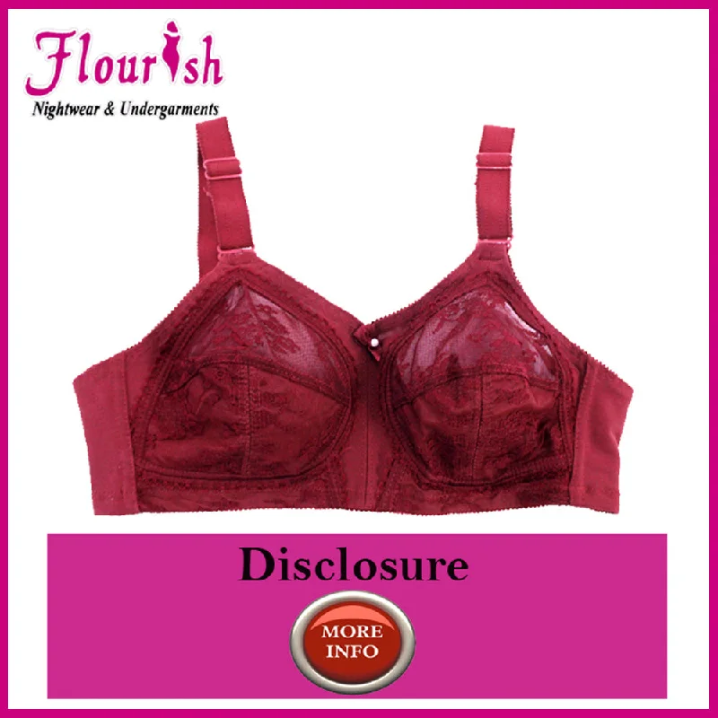 moisture wicking sports bras for sweaty workouts Bra with a matte finish for a more subdued appearance​ Flourish Disclosure  Non-Padded Non-Wired Full Coverage Bra Plus Size