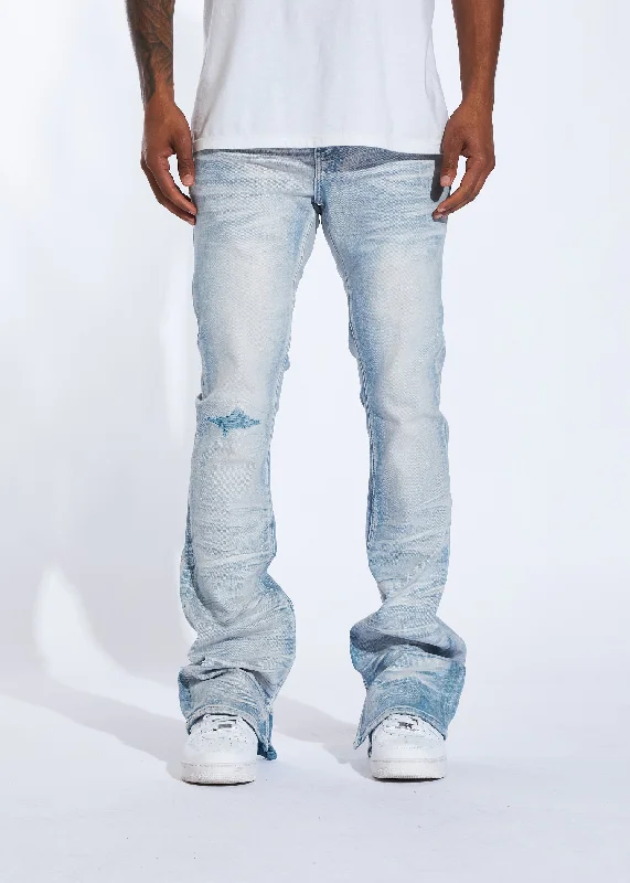 Men's Slim Fit Stretch Jeans in Dark Wash for a Modern and Comfortable LookArch Stacked Denim (Marble Wash)