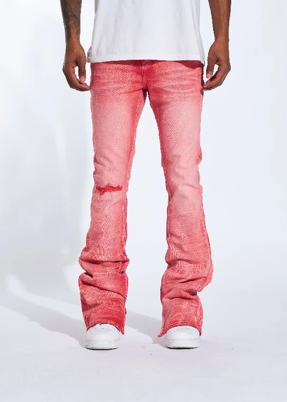 Men's Slim Fit Stretch Jeans in Dark Wash for a Modern and Comfortable LookArch Stacked Denim (Red Wash)