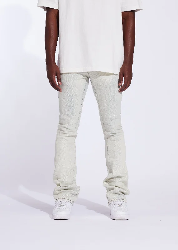 Plus Size Men's Straight Leg Jeans with Reinforced Knees for DurabilityArch Stacked Denim (Sand Wash)