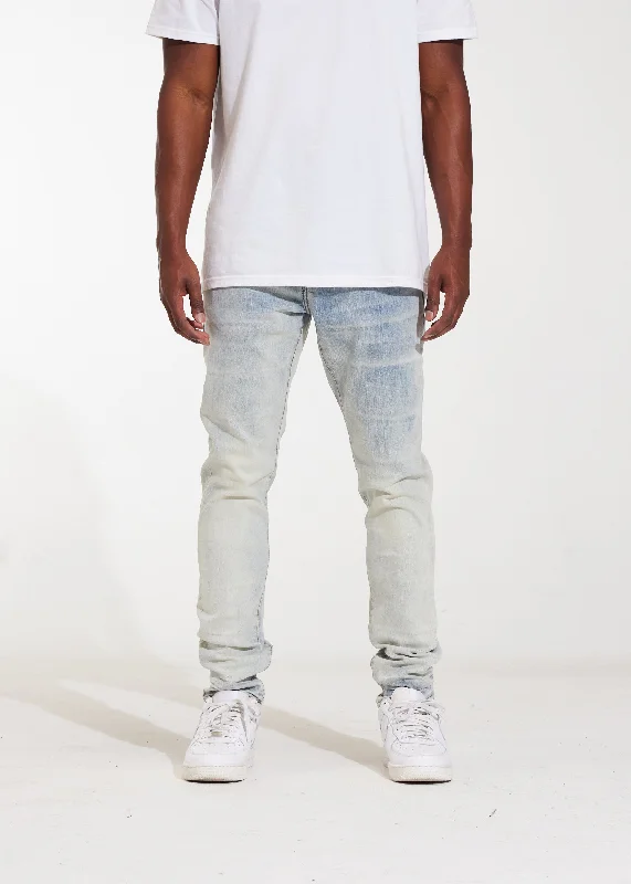 Men's Ripped Skinny Jeans in Acid Wash for an Edgy and Punk - Inspired StyleAtlantic Denim (Light Wash) Men's Ripped Skinny Jeans in Acid Wash for an Edgy and Punk - Inspired StyleAtlantic Denim (Light Wash)