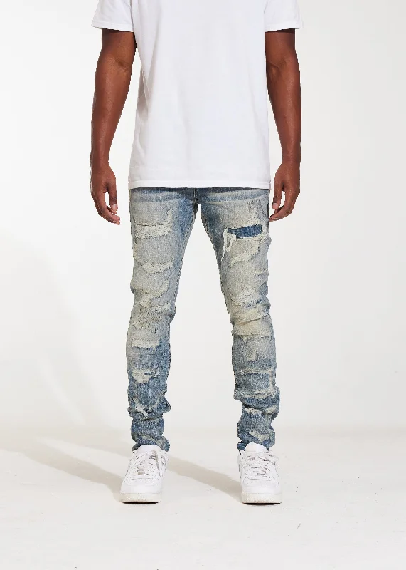 Men's Jeans with a Cargo - Inspired Knee Pocket for Extra StorageAtlantic Denim (Sand Distress) Men's Jeans with a Cargo - Inspired Knee Pocket for Extra StorageAtlantic Denim (Sand Distress)