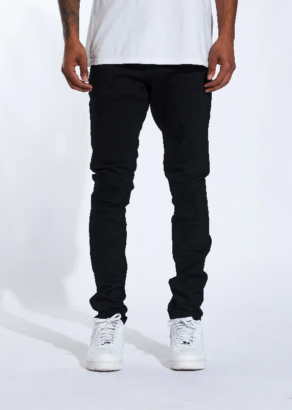 Men's Jeans with a Frayed Hem for a Casual and Effortless StyleAtlantic Denim (Black) Men's Jeans with a Frayed Hem for a Casual and Effortless StyleAtlantic Denim (Black)