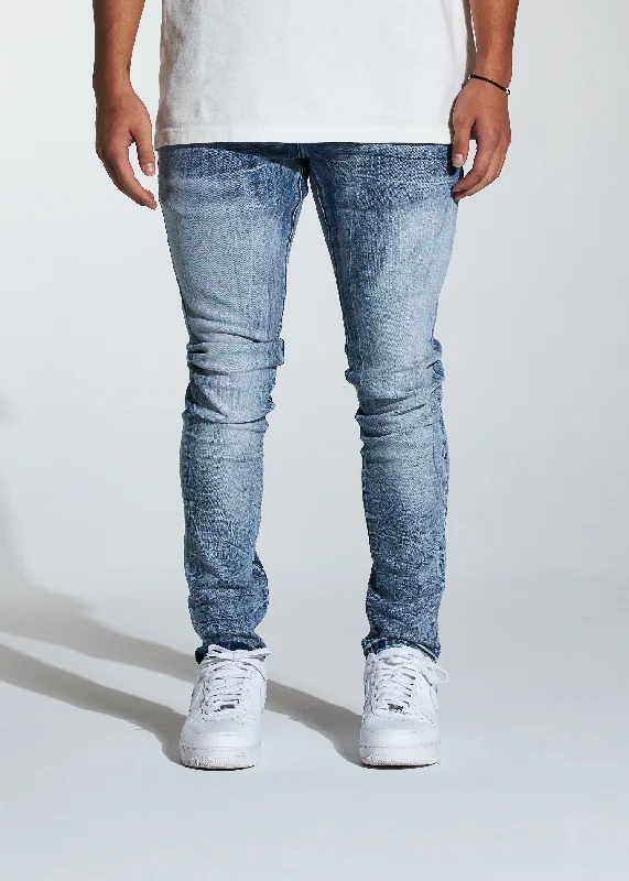 Men's Stretch Jeans with a Moisture - Wicking Lining for Active LifestylesAtlantic Denim (Marble Light Wash) Men's Stretch Jeans with a Moisture - Wicking Lining for Active LifestylesAtlantic Denim (Marble Light Wash)