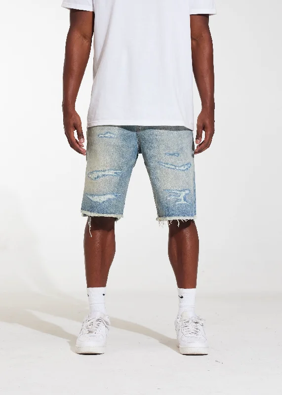 Men's Jeans with a Hidden Coin Pocket for Added ConvenienceAtlantic Denim Shorts (Stone Distress) Men's Jeans with a Hidden Coin Pocket for Added ConvenienceAtlantic Denim Shorts (Stone Distress)
