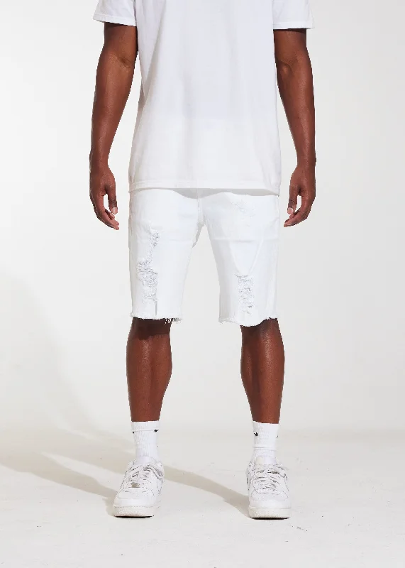Men's Jeans with a Frayed Hem for a Casual and Effortless StyleAtlantic Denim Shorts (White) Men's Jeans with a Frayed Hem for a Casual and Effortless StyleAtlantic Denim Shorts (White)