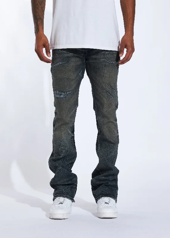 Men's Ripped Skinny Jeans in Acid Wash for an Edgy and Punk - Inspired StyleAvenue Stacked Denim (Dark Indigo) Men's Ripped Skinny Jeans in Acid Wash for an Edgy and Punk - Inspired StyleAvenue Stacked Denim (Dark Indigo)