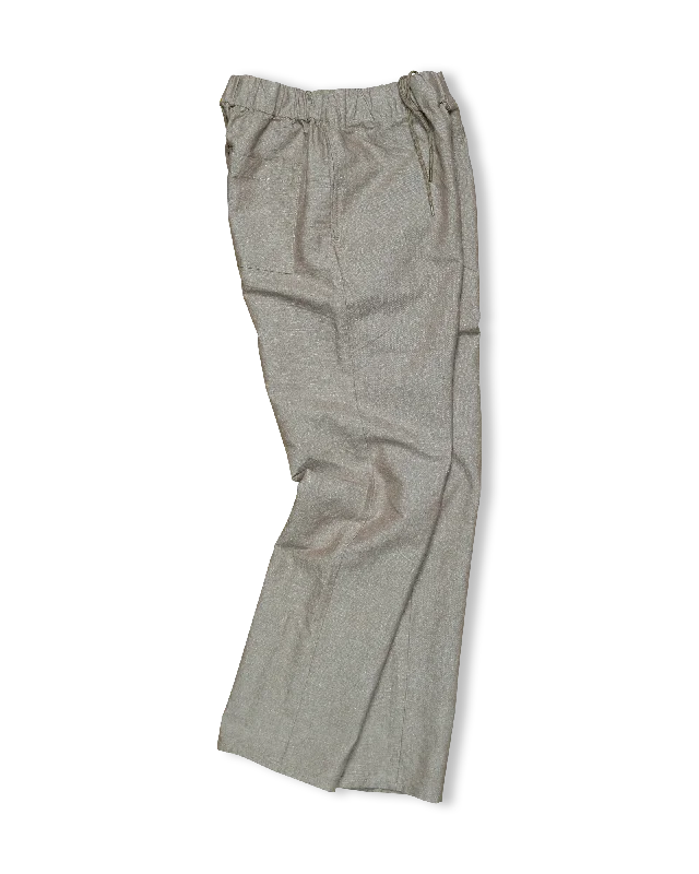 Men's Distressed Jeans with Patches for a Retro and DIY - Inspired AppearanceBack Pocket Drawstring Pant | Flax