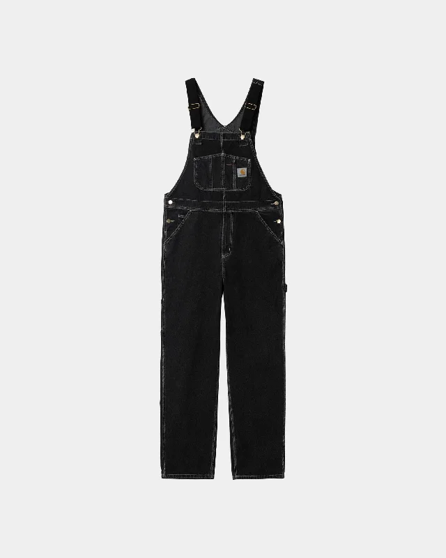 Men's Jeans with a Cargo - Inspired Knee Pocket for Extra StorageBib Overall - Denim | Black (stone washed)