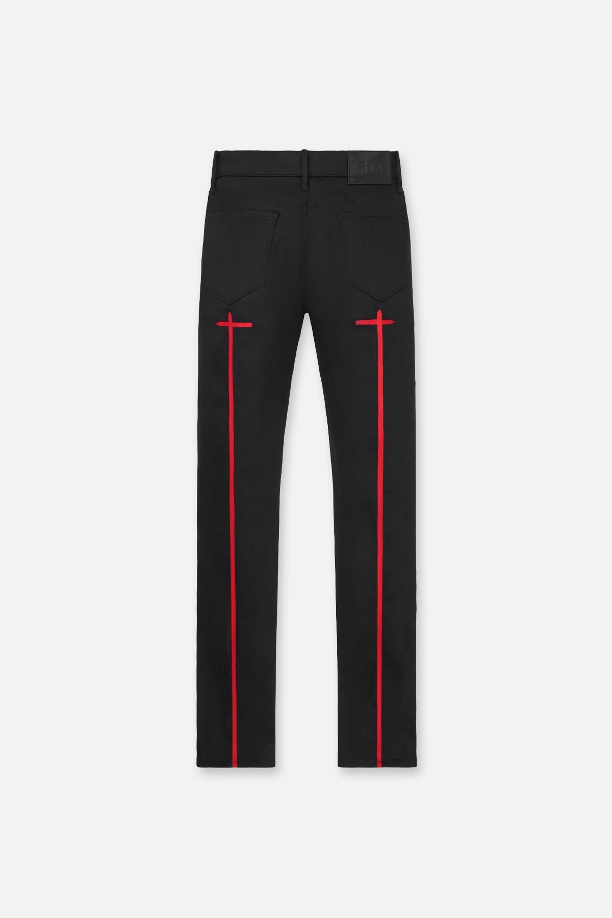 Men's Ripped Skinny Jeans in Acid Wash for an Edgy and Punk - Inspired StyleBRYANT SKINNY JEAN | BLACK RED LONG CROSS Men's Ripped Skinny Jeans in Acid Wash for an Edgy and Punk - Inspired StyleBRYANT SKINNY JEAN | BLACK RED LONG CROSS