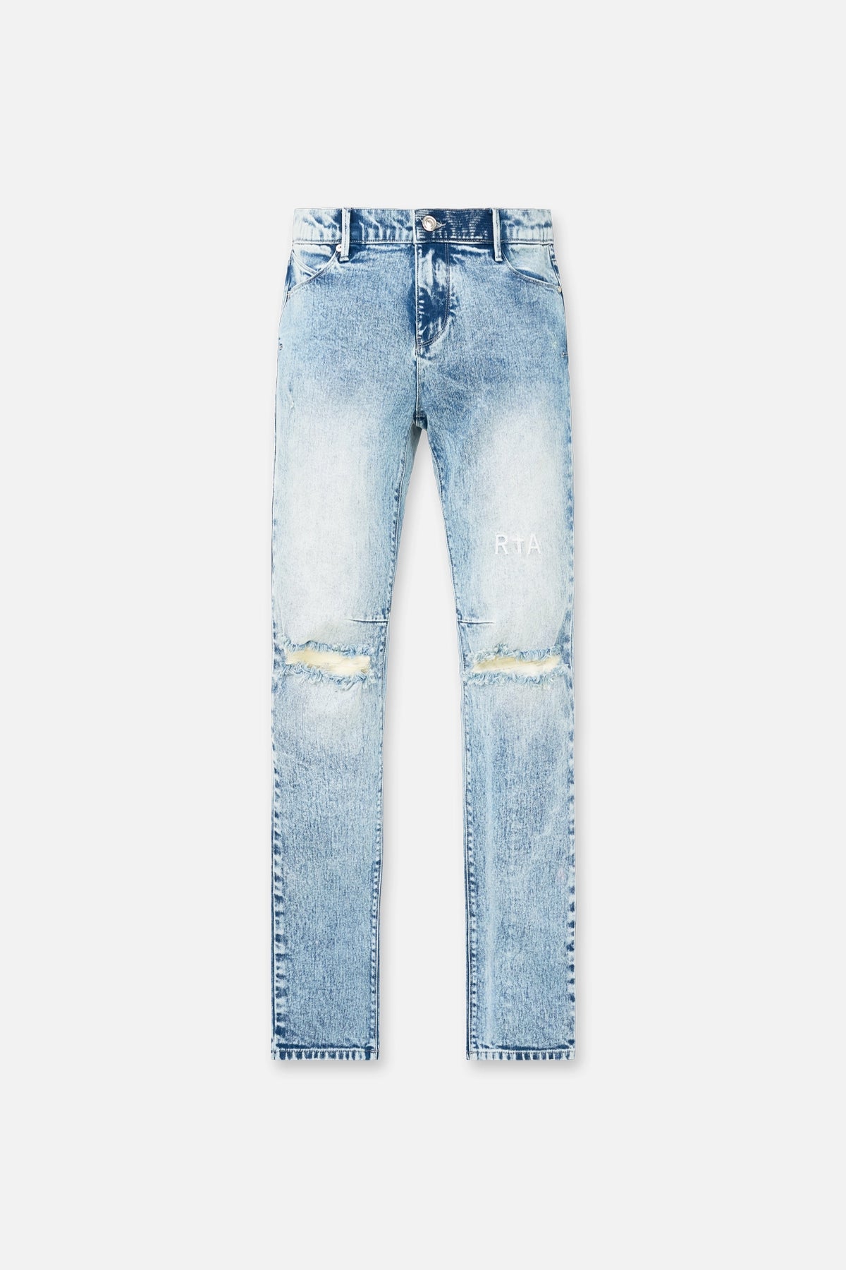 Men's Colored Jeans in Burgundy for a Bold and Fashion - Forward LookBRYANT SKINNY JEAN | DISTRESSED VINTAGE LIGHT BLUE
