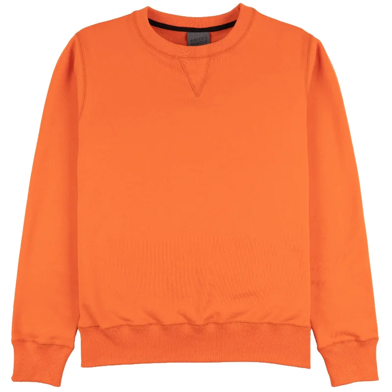 Plus Size Men's Bootcut Jeans with a Belt Loop Upgrade for a Stylish TouchCrewneck - Orange Terry