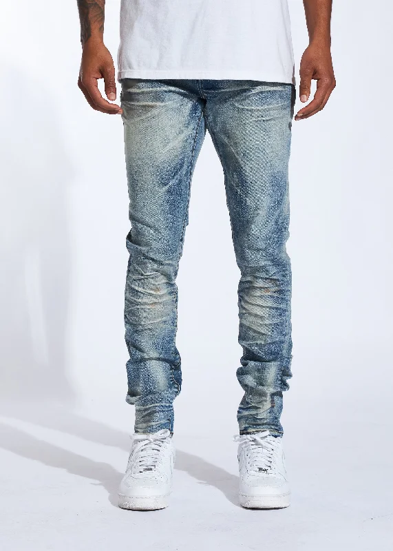 Men's Low - Rise Jeans in a Light Wash for a Casual and Youthful LookCrystal Denim (Marble Wash) Men's Low - Rise Jeans in a Light Wash for a Casual and Youthful LookCrystal Denim (Marble Wash)