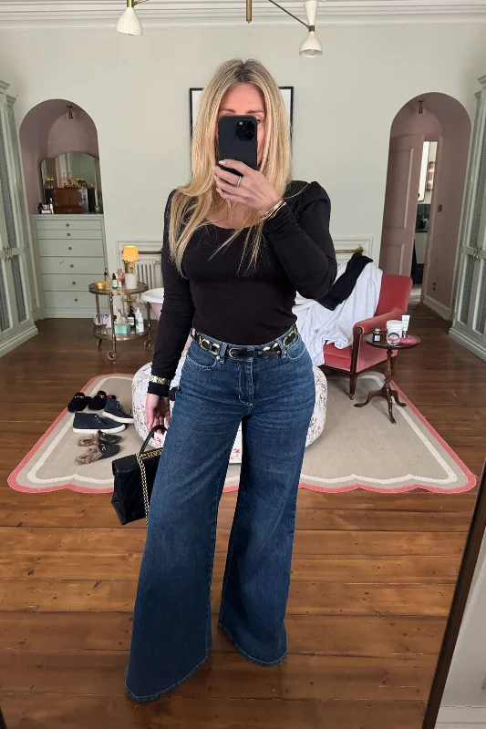 Men's Jeans with a Zip - Off Lower Leg for Convertible StyleDallas The High Waisted Super Wide Leg | Come She Will [Blue]