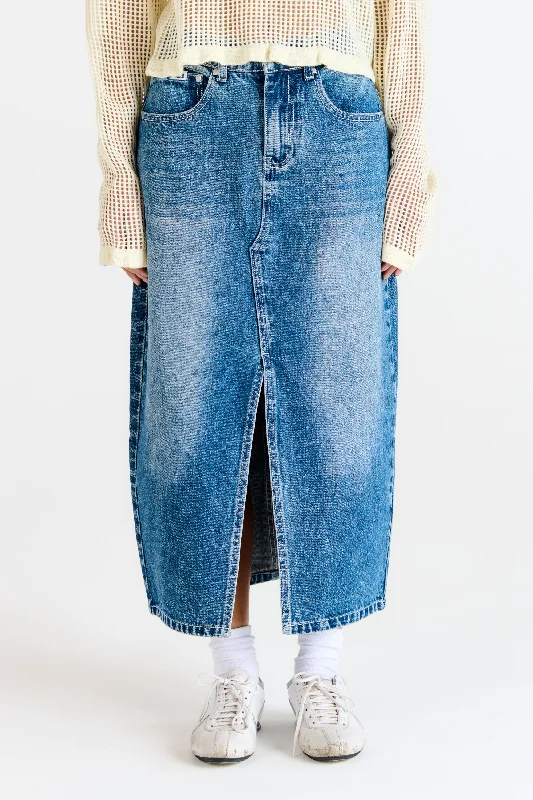 Men's Colored Jeans in Burgundy for a Bold and Fashion - Forward LookDenim Midi Skirt Bleach Blue Men's Colored Jeans in Burgundy for a Bold and Fashion - Forward LookDenim Midi Skirt Bleach Blue