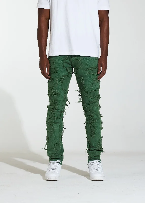 Men's Colored Jeans in Burgundy for a Bold and Fashion - Forward LookEdison Denim (Green)