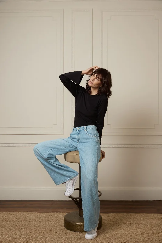 Plus Size Men's Relaxed Fit Jeans with a Tapered Leg for a Laid - Back VibeGeorgia The Mid Rise Flare | Saturday [Blue]