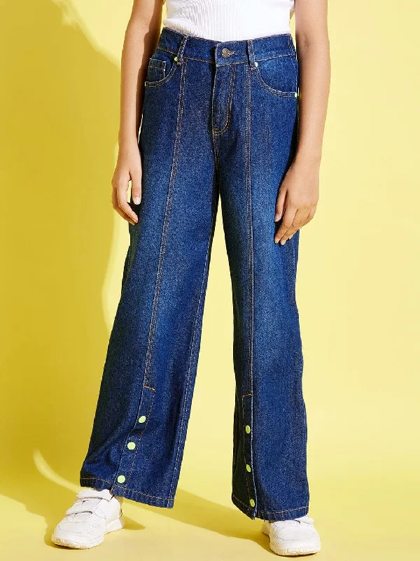 Men's Slim Fit Stretch Jeans in Dark Wash for a Modern and Comfortable LookGirls Blue Front Snap Button Straight Jeans Men's Slim Fit Stretch Jeans in Dark Wash for a Modern and Comfortable LookGirls Blue Front Snap Button Straight Jeans