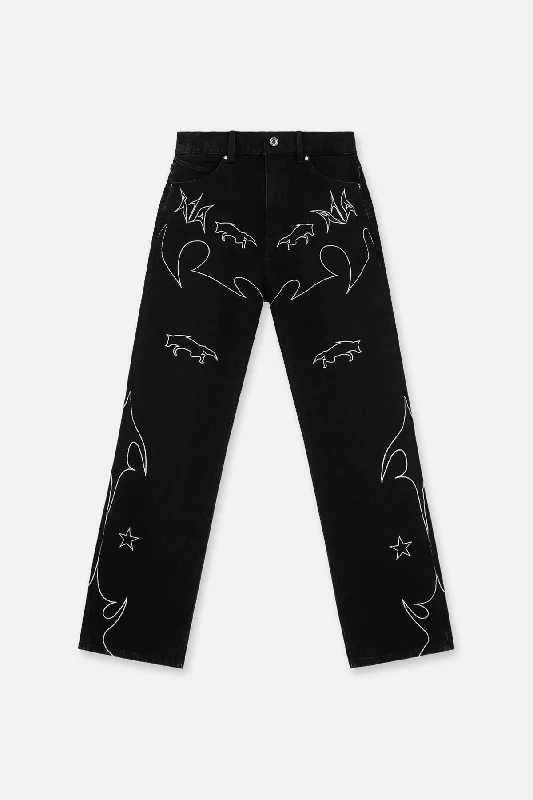 Plus Size Men's Bootcut Jeans with a Relaxed Waist for a Classic and Comfortable FitJONAS STRAIGHT LEG JEAN | BLACK AND WHITE WESTERN Plus Size Men's Bootcut Jeans with a Relaxed Waist for a Classic and Comfortable FitJONAS STRAIGHT LEG JEAN | BLACK AND WHITE WESTERN