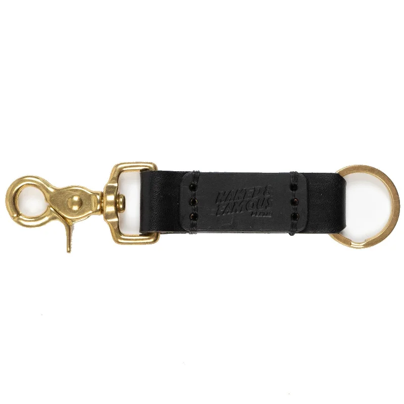 Plus Size Men's Bootcut Jeans with a Relaxed Waist for a Classic and Comfortable FitKey Chain - Bovine Leather - Black