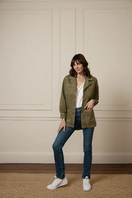 Men's Slim Fit Stretch Jeans in Dark Wash for a Modern and Comfortable LookSpecial Agent Venter The Relaxed Khaki Jacket | In The Field [Green]