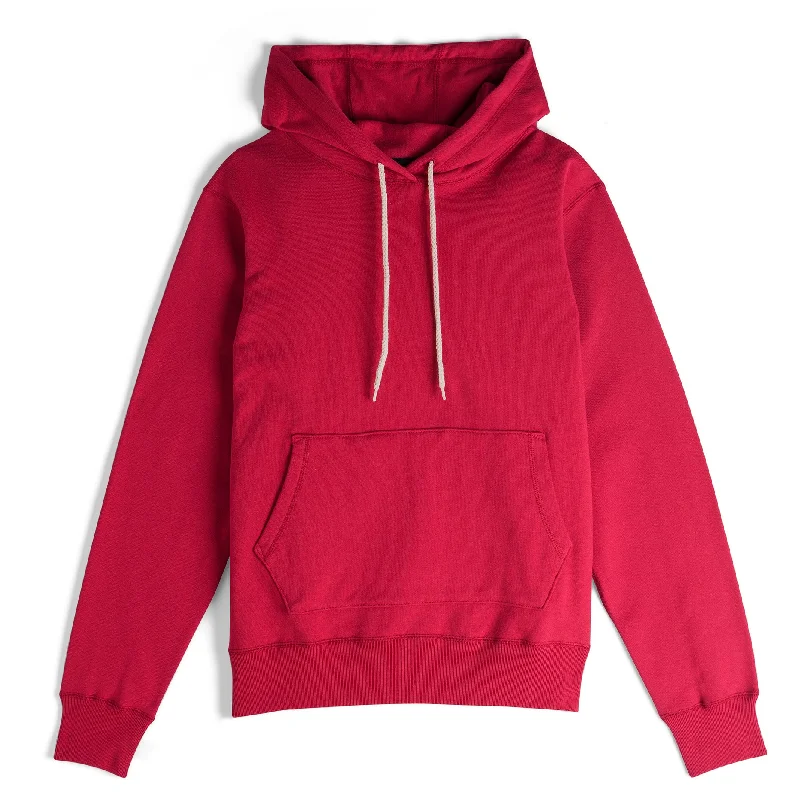 Men's Jeans with a Frayed Hem for a Casual and Effortless StylePullover Hoodie - Heavyweight Terry - Red Men's Jeans with a Frayed Hem for a Casual and Effortless StylePullover Hoodie - Heavyweight Terry - Red