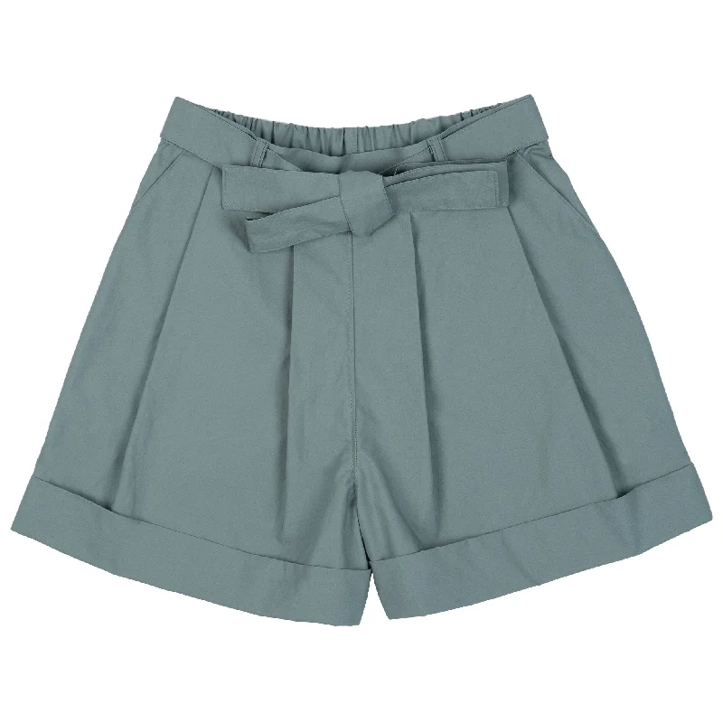 Men's Jeans with a Zip - Off Lower Leg for Convertible StyleWide Cuffed Short - Cotton Typewriter - Cyan