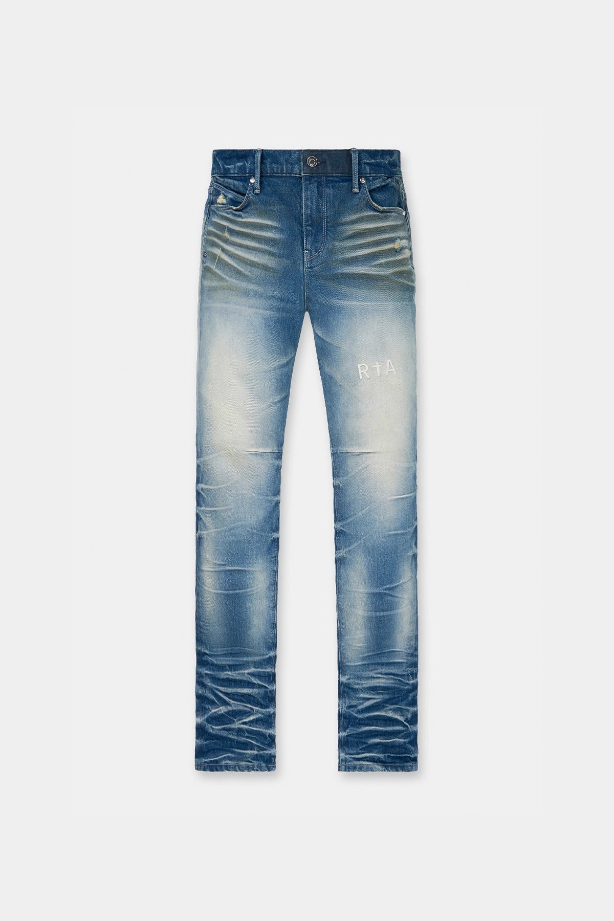 Men's Jeans with a Frayed Hem for a Casual and Effortless StyleOLIVIER JEAN | STACKED MEDIUM BLUE