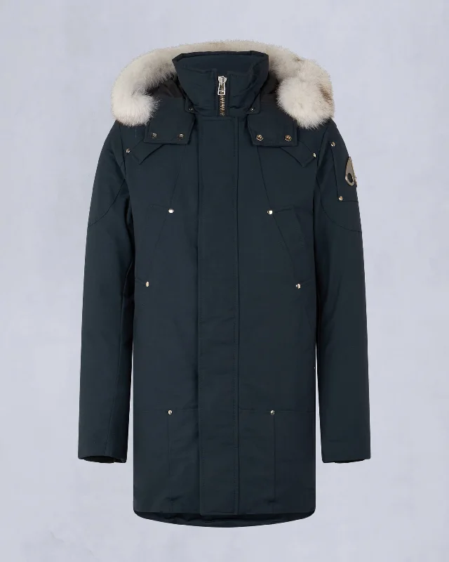 NAVY WITH NATURAL FOX FUR