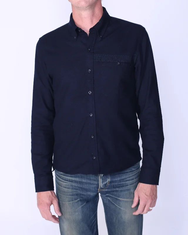Men's Distressed Jeans with Patches for a Retro and DIY - Inspired AppearanceOxford | Brushed Twill Ink Men's Distressed Jeans with Patches for a Retro and DIY - Inspired AppearanceOxford | Brushed Twill Ink