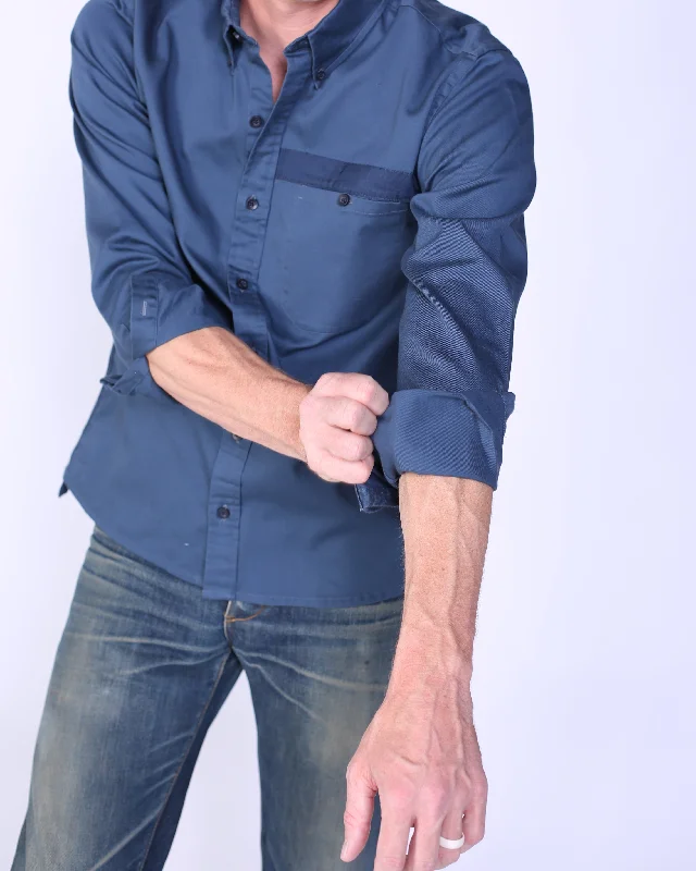 Men's Jeans with a Zip - Off Lower Leg for Convertible StyleOxford Shirt | Storm Twill Men's Jeans with a Zip - Off Lower Leg for Convertible StyleOxford Shirt | Storm Twill