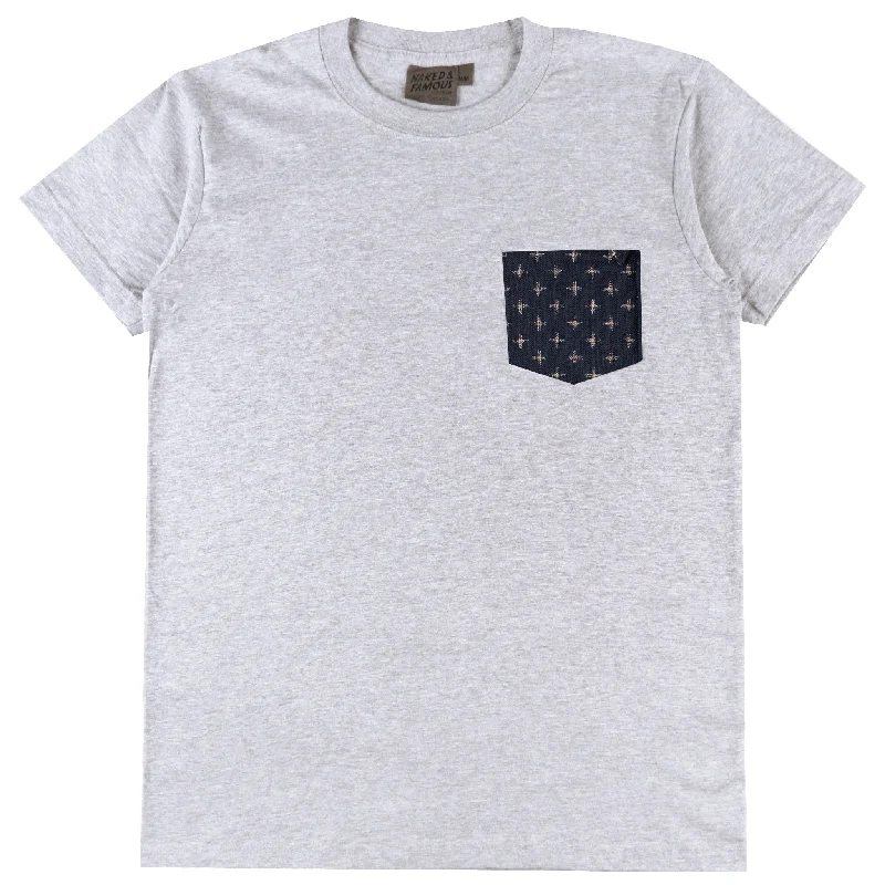 Men's Jeans with a Frayed Hem for a Casual and Effortless StylePocket Tee - Heather Grey - Kimono Plus Men's Jeans with a Frayed Hem for a Casual and Effortless StylePocket Tee - Heather Grey - Kimono Plus